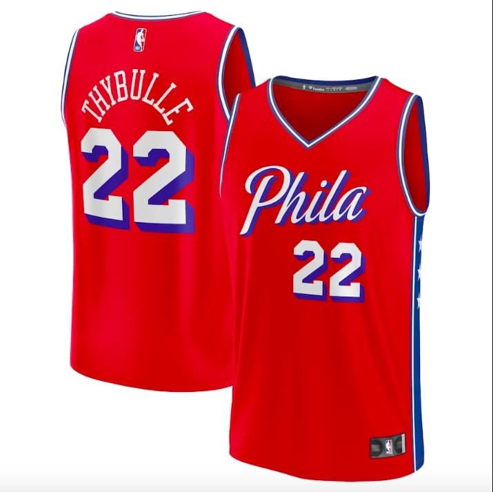 Баскетбольная джерси 2022-23 Philadelphia 76ers #22 Matisse Thybulle Fastbreak Statement Red Jersey