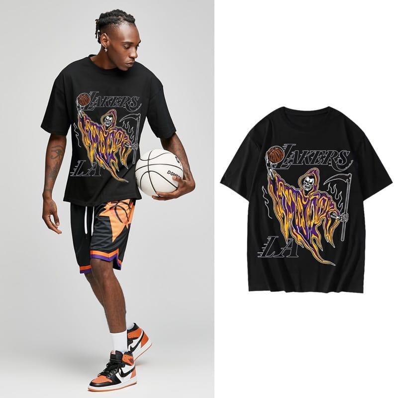Футболка Ehot Lakers Flames Black T-shirt