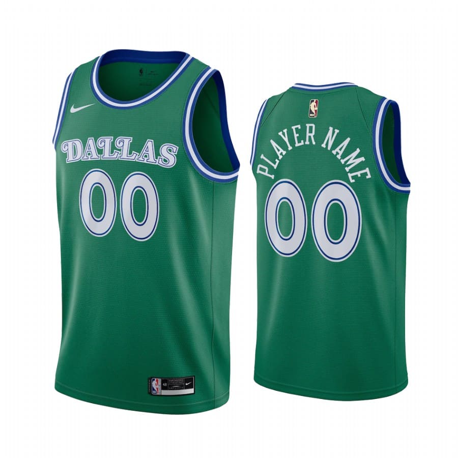 Баскетбольная джерси 2020-21 Dallas Mavericks #00 Custom Classic Edition Green Swingman Jersey