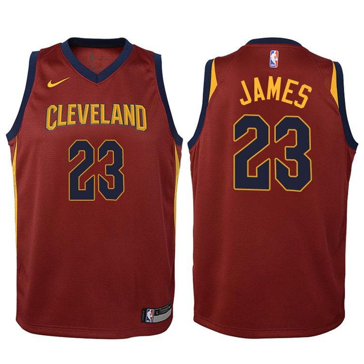 Баскетбольная джерси 2017-18 LeBron James Cleveland Cavaliers #23 Icon Maroon