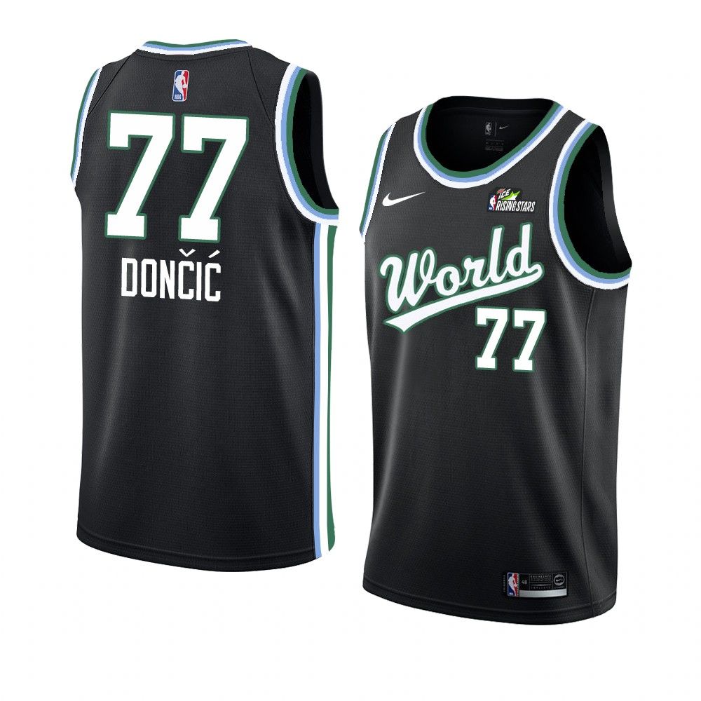 Баскетбольная джерси 2019 Team USA Luka Doncic #77 NBA Rising Star Black Swingman