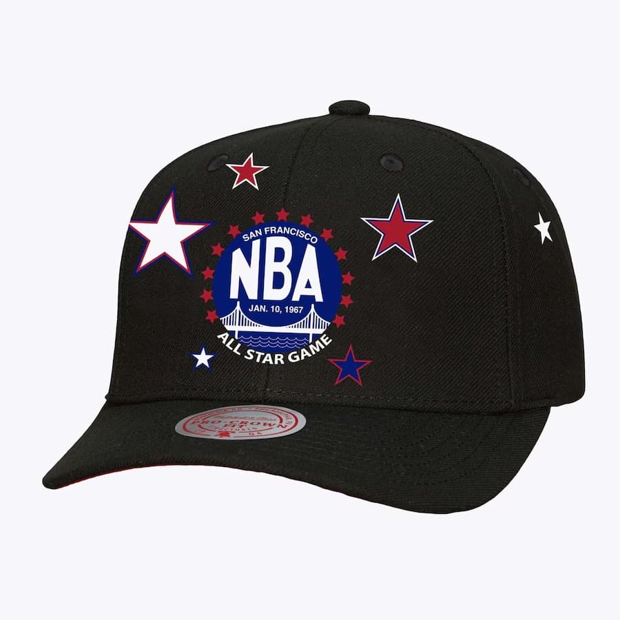 Бейсболка Mitchell & Ness Black 1967 NBA All-Star Game Hardwood Classics Splash Pro Snapback Hat