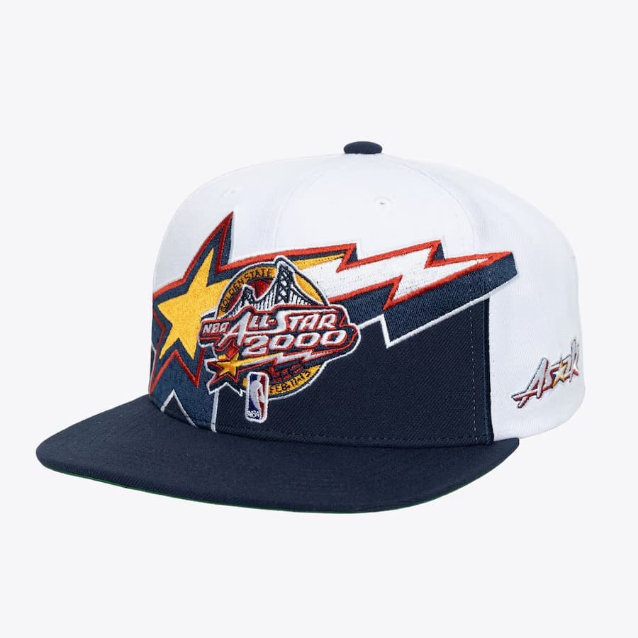 Бейсболка Mitchell & Ness White Navy 2000 NBA All-Star Game Hardwood Classics Starbrush Snapback Hat