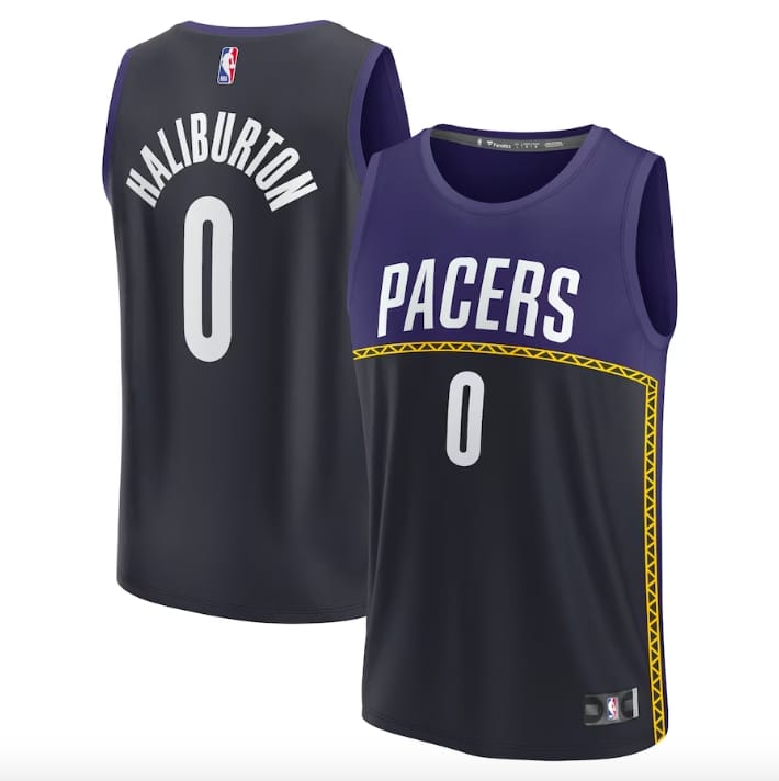 Баскетбольная джерси 2022-23 Indiana Pacers #0 Tyrese Haliburton Fast Break City Blue Jersey
