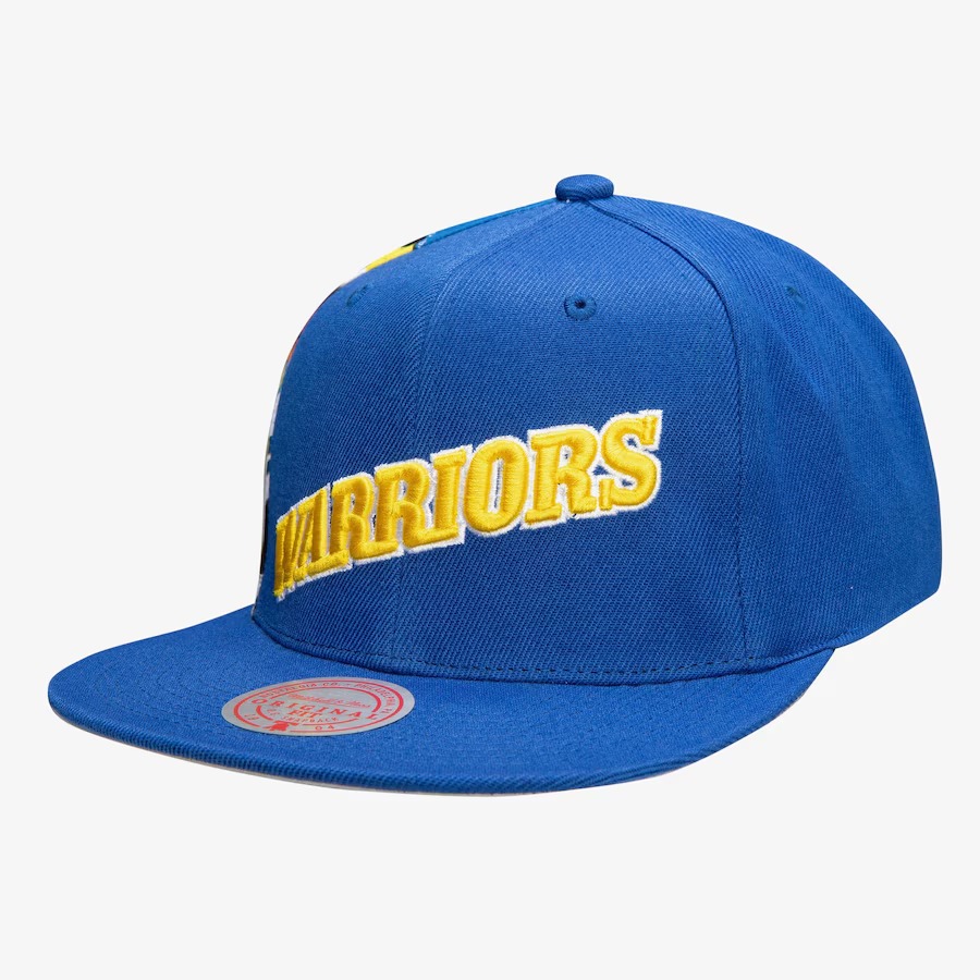 Бейсболка Mitchell & Ness Latrell Sprewell, Tim Hardaway Royal Golden State Warriors Hardwood Classics Slam Side Cropped Snapback Hat