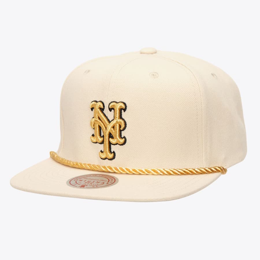 Бейсболка Mitchell & Ness Cream New York Mets Golden Ivory Snapback Hat