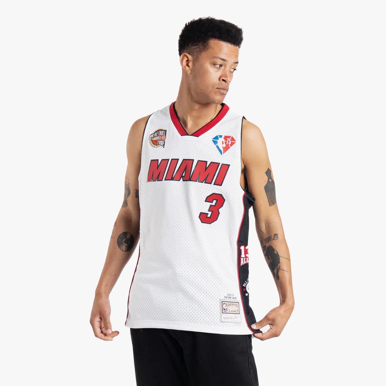 Баскетбольная джерси 2023 Miami Heat Dwyane Wade #3 Hall Of Fame NBA Limited White Jersey