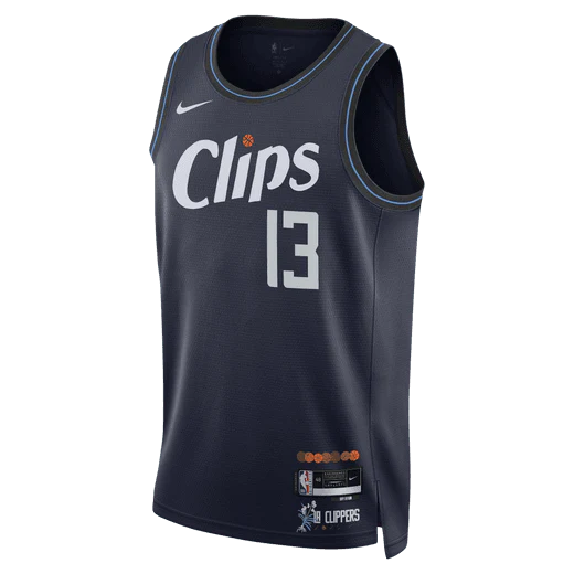 Баскетбольная джерси 2023-24 Los Angeles Clippers Paul George #13 Swingman City Edition Navy Jersey