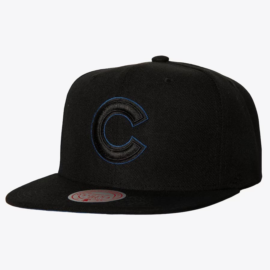 Бейсболка Mitchell & Ness Black Chicago Cubs TC Bottoms Snapback Hat