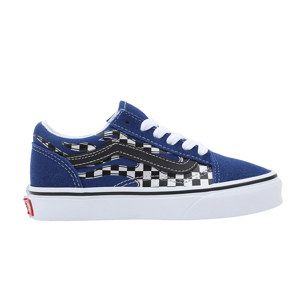 Кроссовки Vans Old Skool Kids 'Reflective Checkerboard - Blue Flame'
