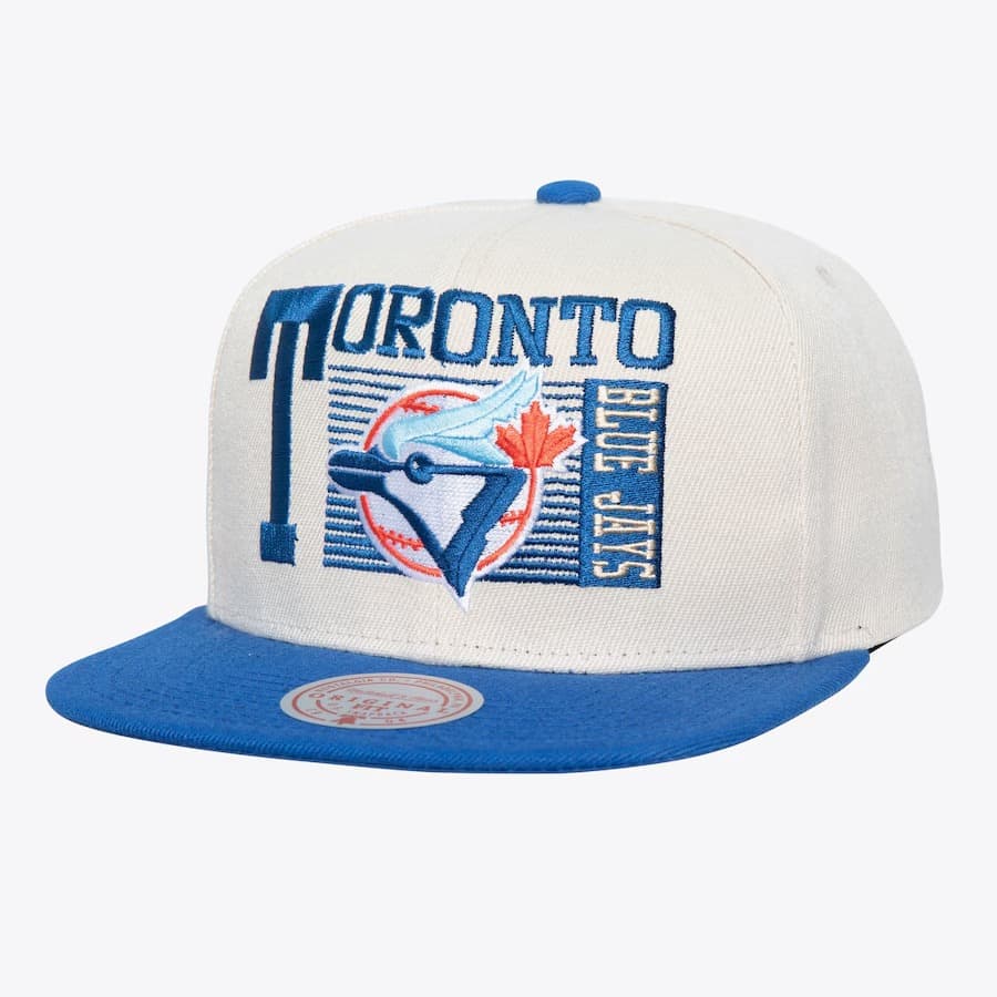 Бейсболка Mitchell & Ness White Toronto Blue Jays Cooperstown Collection Speed Zone Snapback Hat