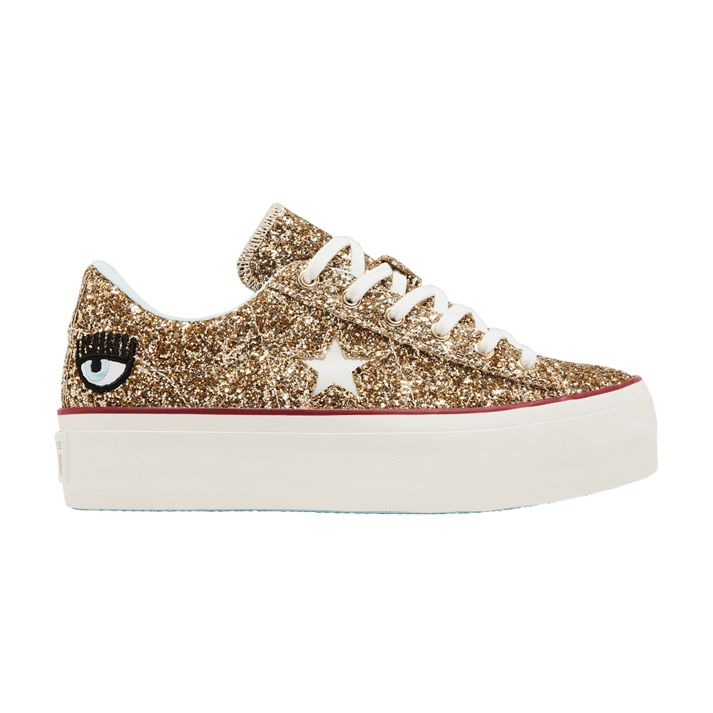Кроссовки Chiara Ferragni x Converse Wmns One Star Platform Ox 'Gold Glacier Blue'