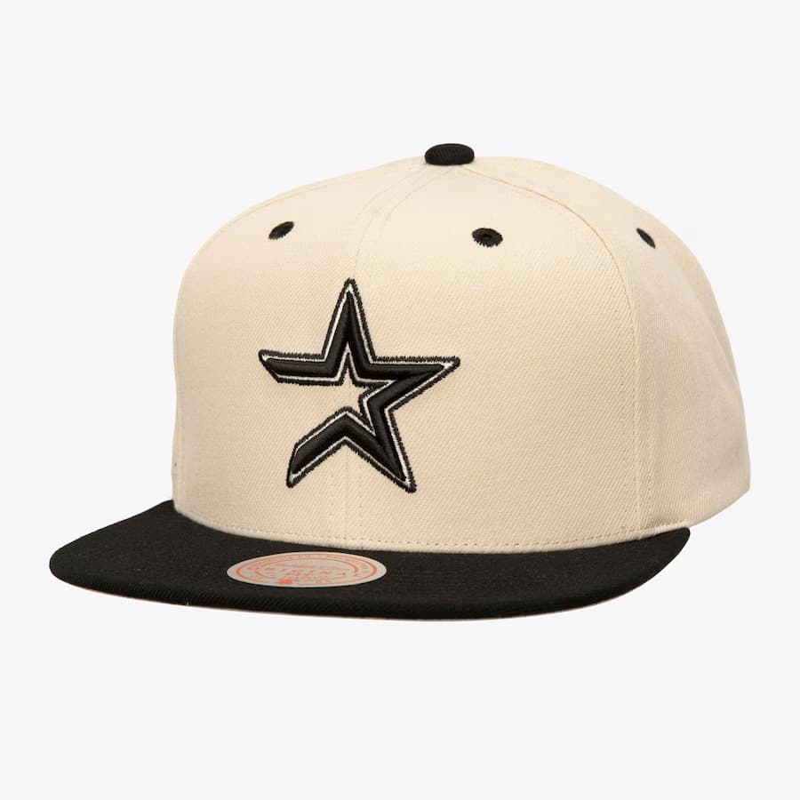 Бейсболка Mitchell & Ness Off White Houston Astros Cooperstown Collection Snapback Hat