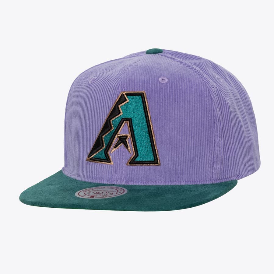 Бейсболка Mitchell & Ness Purple Turquoise Arizona Diamondbacks Cooperstown Collection Sueduroy Snapback Hat
