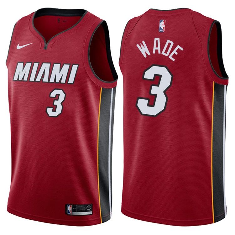 Баскетбольная джерси 2017-18 Dwyane Wade Miami Heat #3 Icon Red