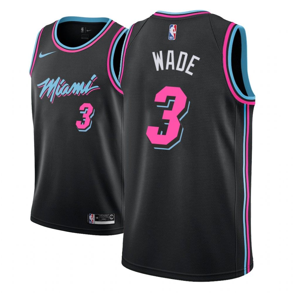 Баскетбольная джерси 2018-19 Dwyane Wade Miami Heat #3 City Edition Black