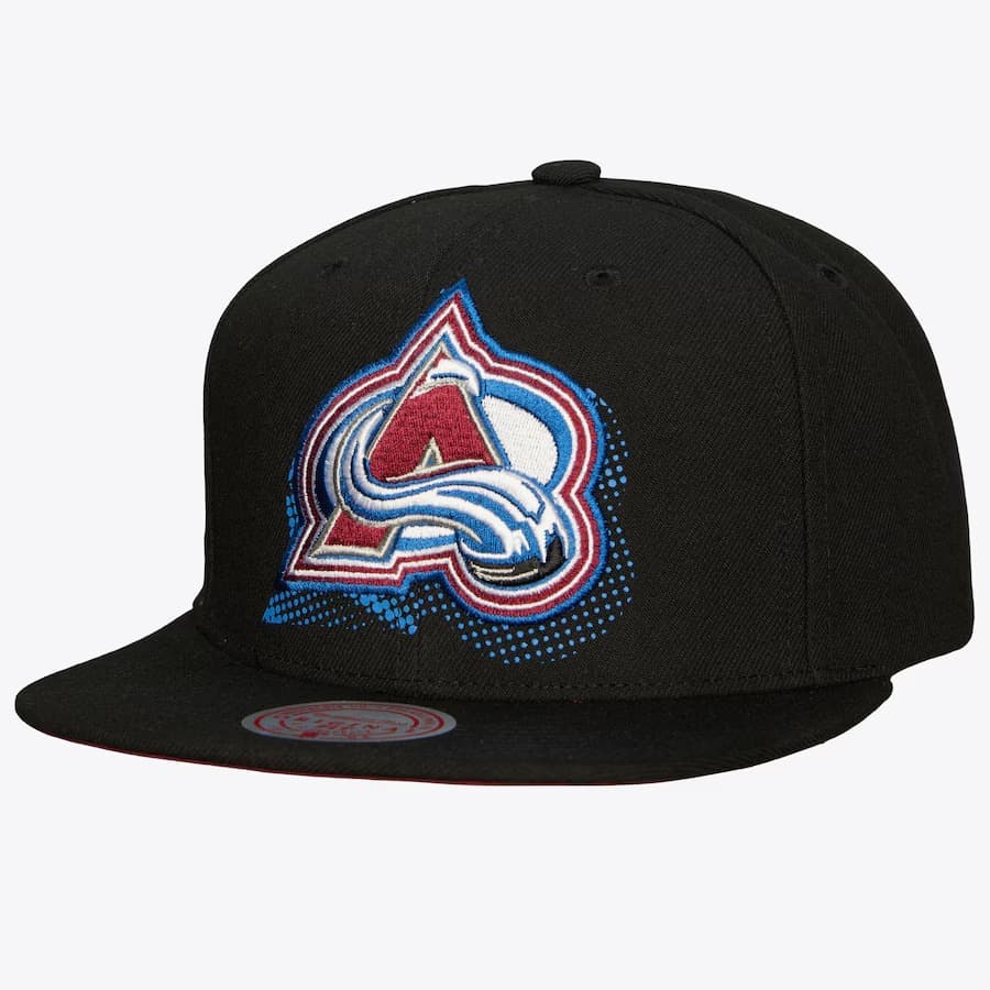 Бейсболка Mitchell & Ness Black Colorado Avalanche 7.0 Big Face Snapback Hat