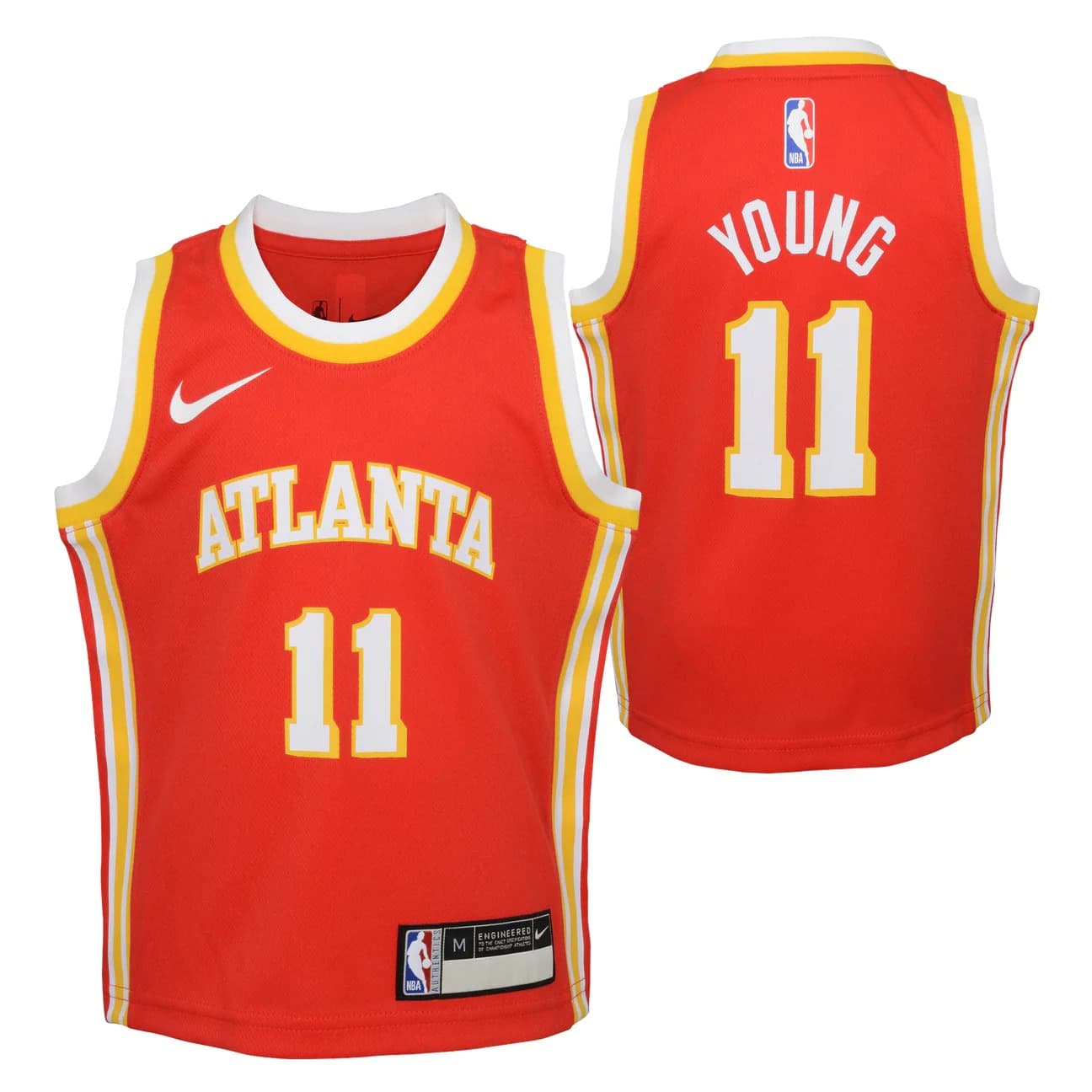 Баскетбольная джерси 2023-24 Atlanta Hawks Trae Young #11 Boys Swingman Icon Edition Red Jersey