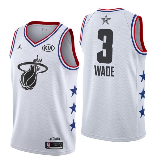 Баскетбольная джерси 2019 NBA All-Star Heat Dwyane Wade #3 White Swingman Jersey