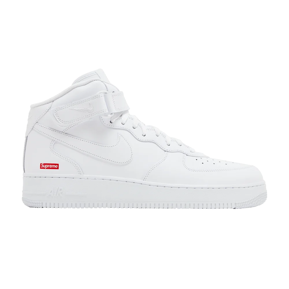 Кроссовки Supreme x Nike Air Force 1 Mid 'Box Logo - Triple White'