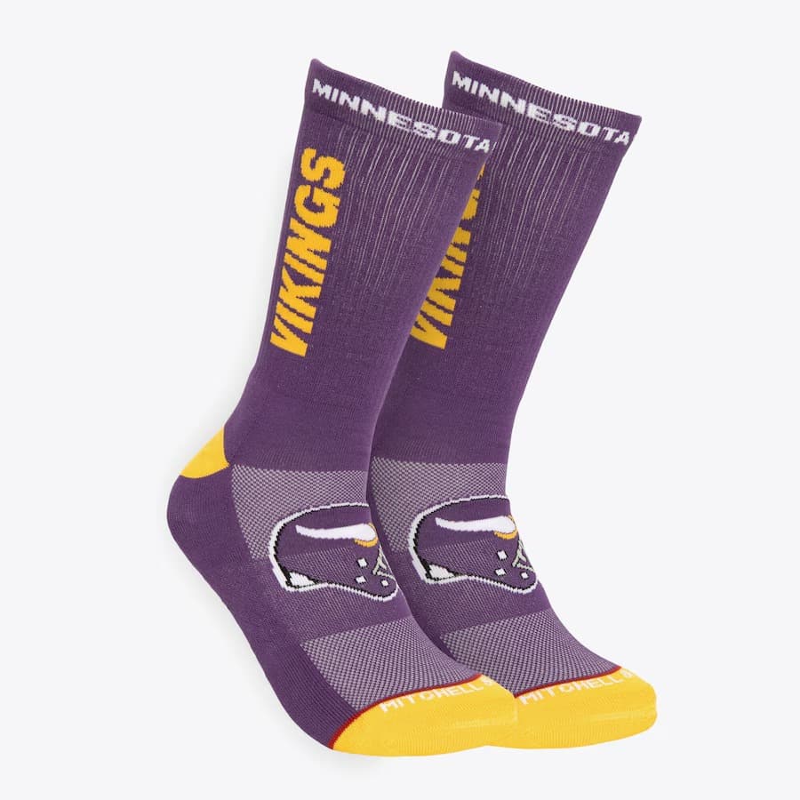 Спортивные носки Mitchell & Ness Purple Minnesota Vikings Kick Off Crew Socks