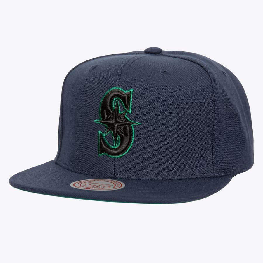 Бейсболка Mitchell & Ness Navy Seattle Mariners Logo Eclipse OG Snapback Hat