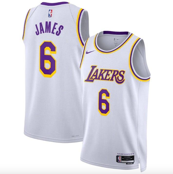Баскетбольная джерси 2022-23 LA Lakers #6 LeBron James Swingman Association White Jersey