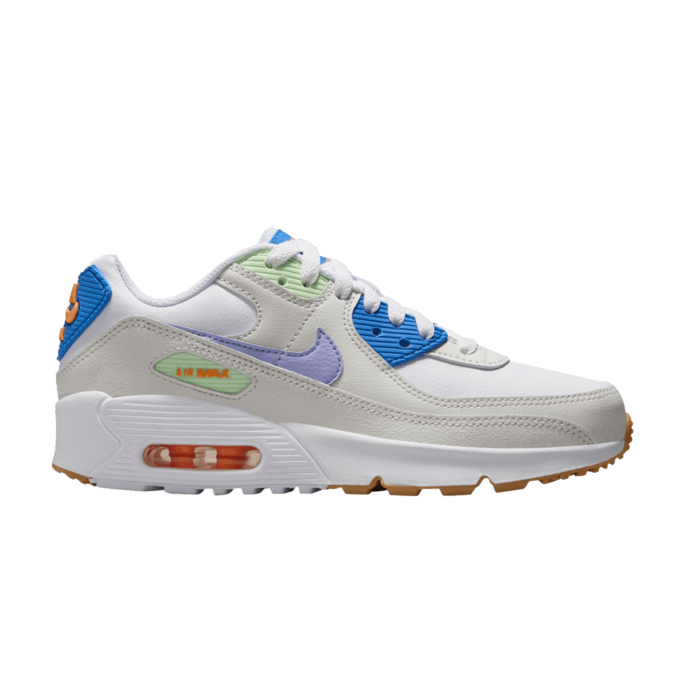 Кроссовки Nike Air Max 90 Leather GS 'White Purple Pulse'