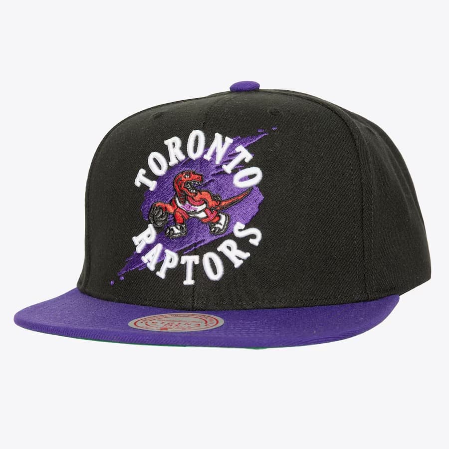 Бейсболка Mitchell & Ness Black Toronto Raptors Hardwood Classics Circle Splash Snapback Hat