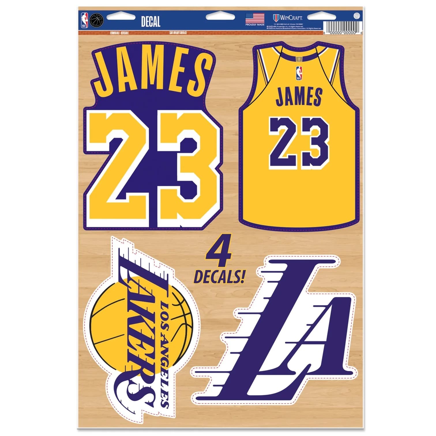 Стикеры Wincraft LeBron James Los Angeles Lakers Decal 11 X 17 Stickers