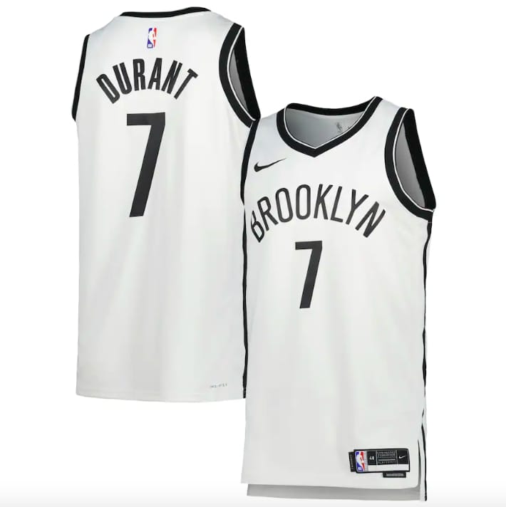 Баскетбольная джерси 2022-23 Brooklyn Nets #7 Kevin Durant Association White Jersey