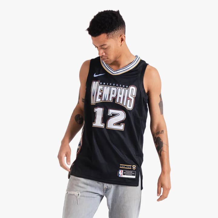 Баскетбольная джерси 2022-23 Memphis Grizzlies Ja Morant #12 Swingman City Edition Black Jersey