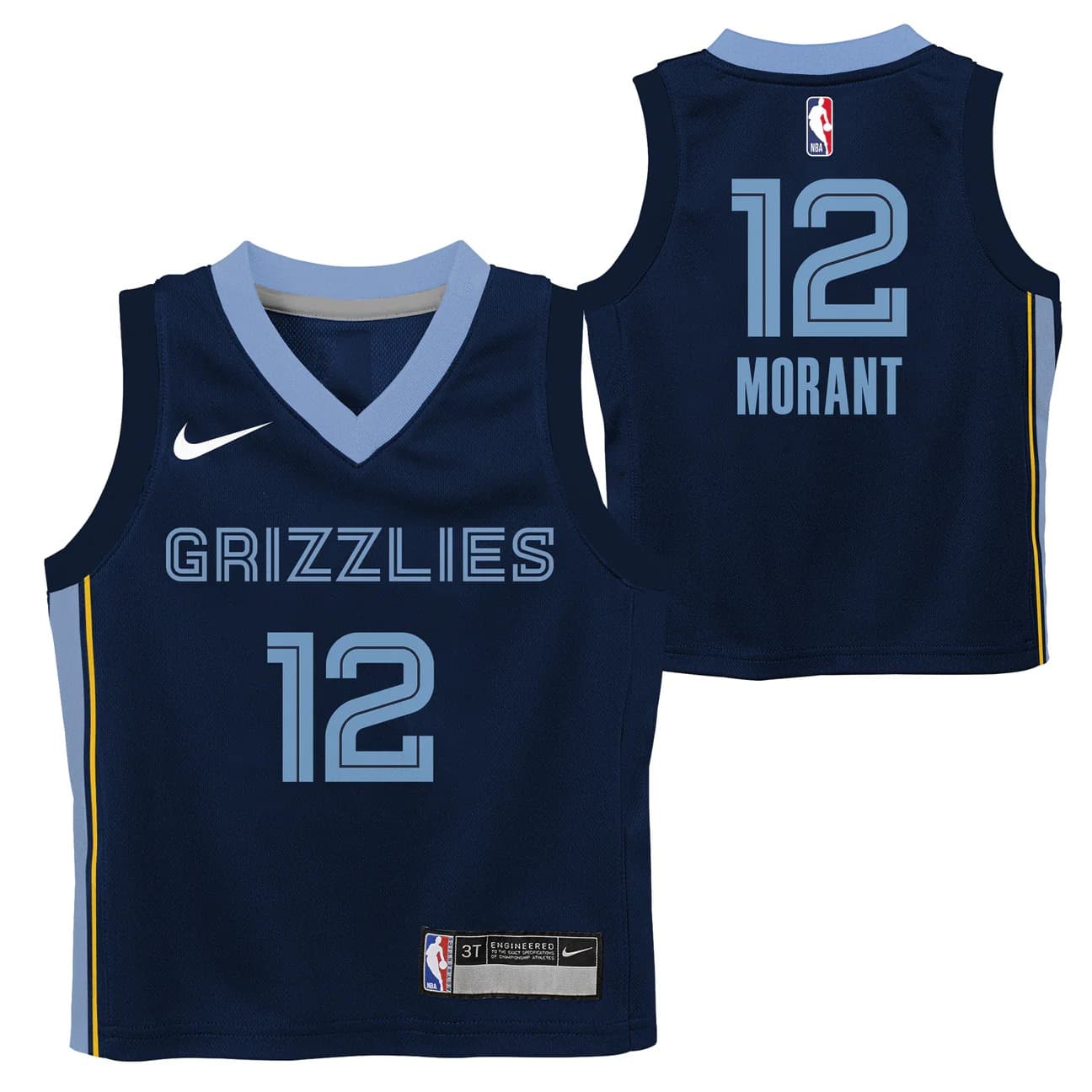 Баскетбольная джерси 2022-23 Memphis Grizzlies Ja Morant #12 Boys Icon Edition Navy Jersey