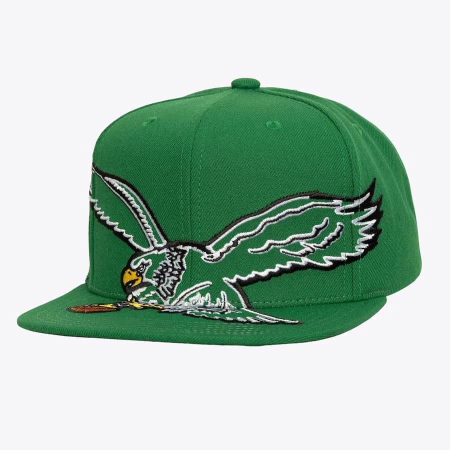 Бейсболка Mitchell & Ness Kelly Green Philadelphia Eagles XL Logo Snapback Hat