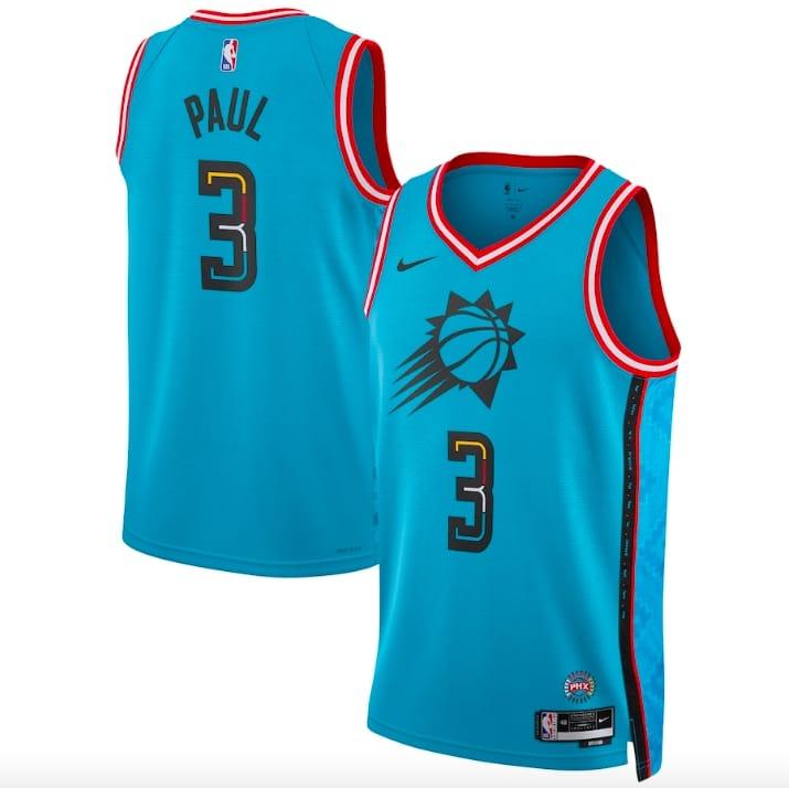 Баскетбольная джерси 2022-23 Phoenix Suns #3 Chris Paul Swingman City Turquoise Jersey