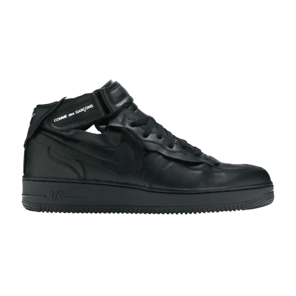 Кроссовки Comme des Garçons x Nike Air Force 1 Mid 'Triple Black'