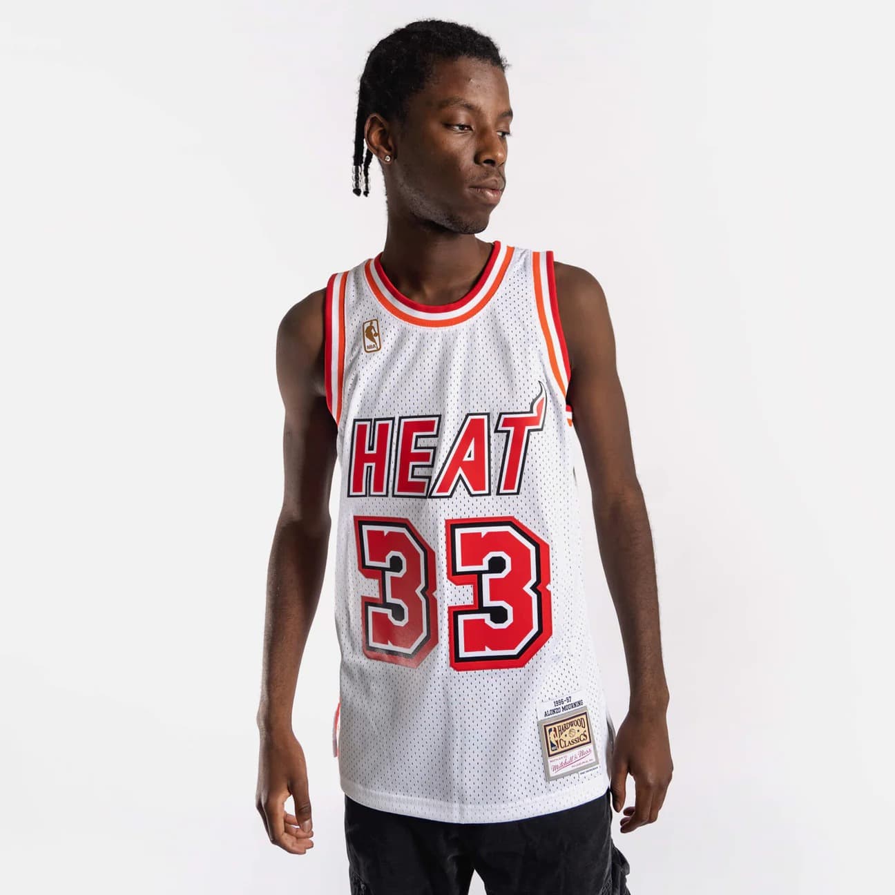 Баскетбольная джерси 1996-97 Miami Heat Alonzo Mourning #33 Swingman Hardwood Classic White Jersey