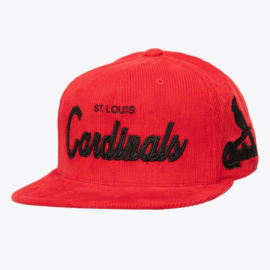 Бейсболка Mitchell & Ness Red St. Louis Cardinals Corduroy Snapback Hat