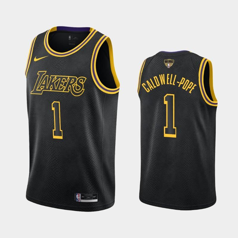 Баскетбольная джерси 2020 NBA Finals Bound Lakers Kentavious Caldwell-Pope #1 Black Kobe Tribute City