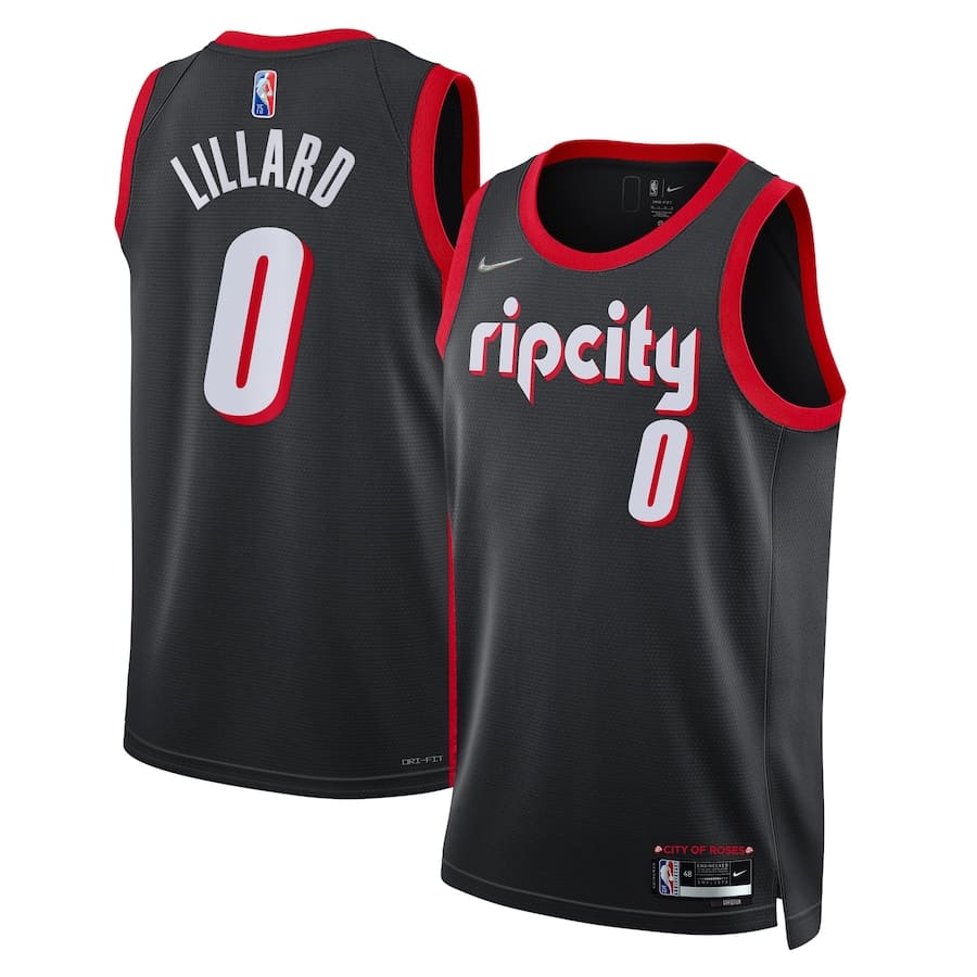 Баскетбольная джерси 2021-22 Portland Trail Blazers #0 Damian Lillard City Edition Swingman Jersey