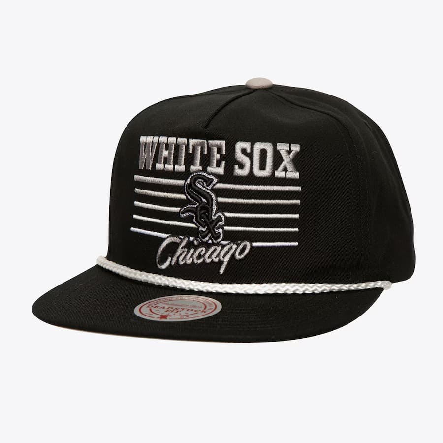 Бейсболка Mitchell & Ness Black Chicago White Sox Radiant Lines Deadstock Snapback Hat