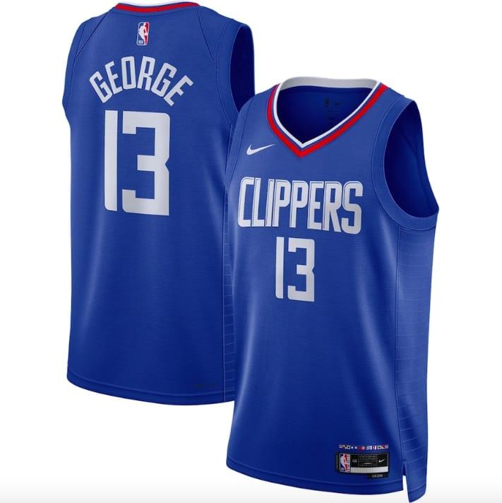 Баскетбольная джерси 2022-23 LA Clippers #13 Paul George Swingman Icon Royal Jersey