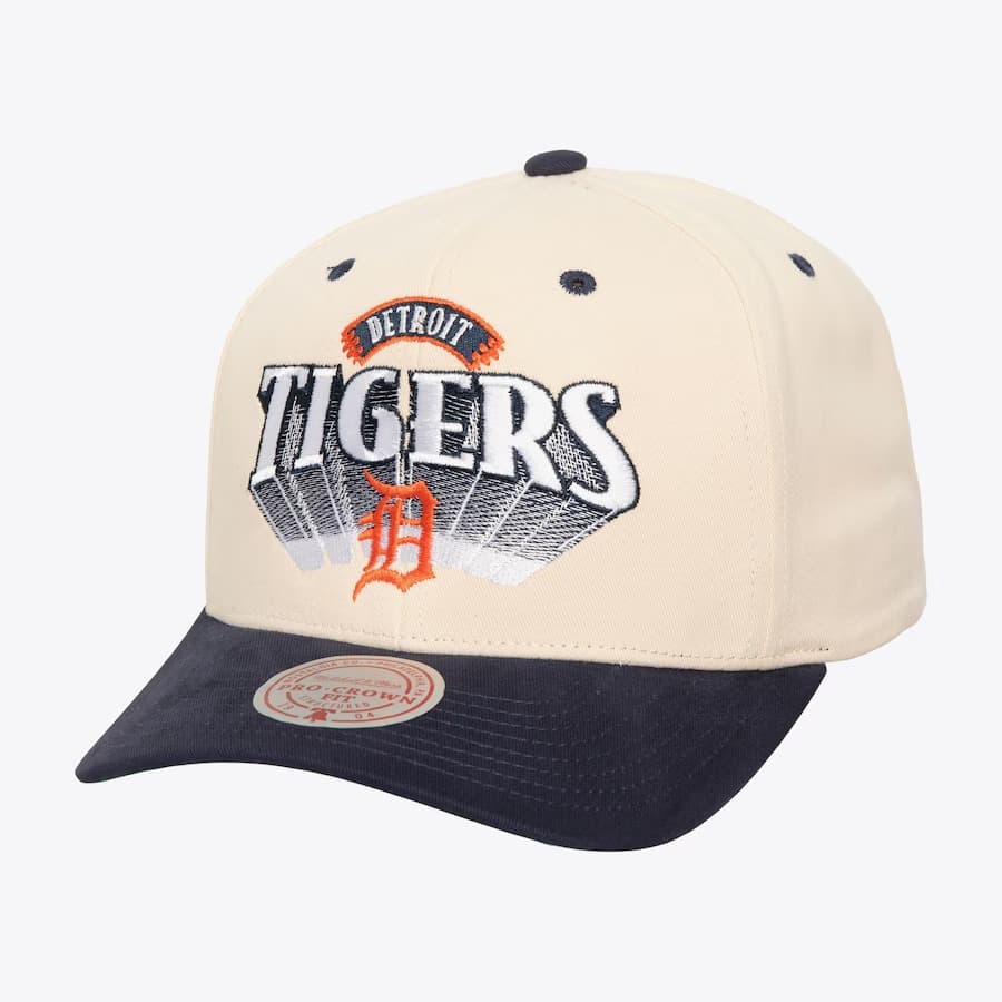 Бейсболка Mitchell & Ness Cream Detroit Tigers Horizon Pro Crown Snapback Hat