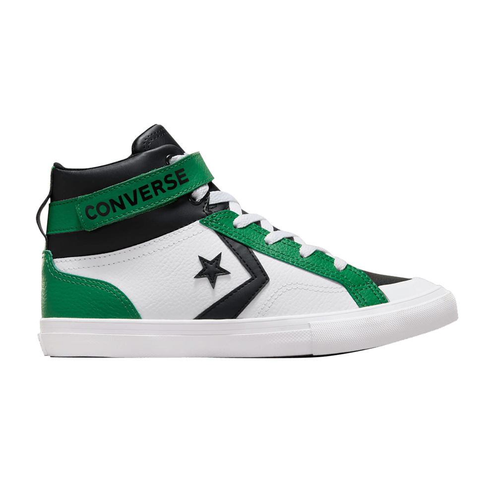 Кроссовки Converse Pro Blaze Strap Leather High GS 'White Green Black'