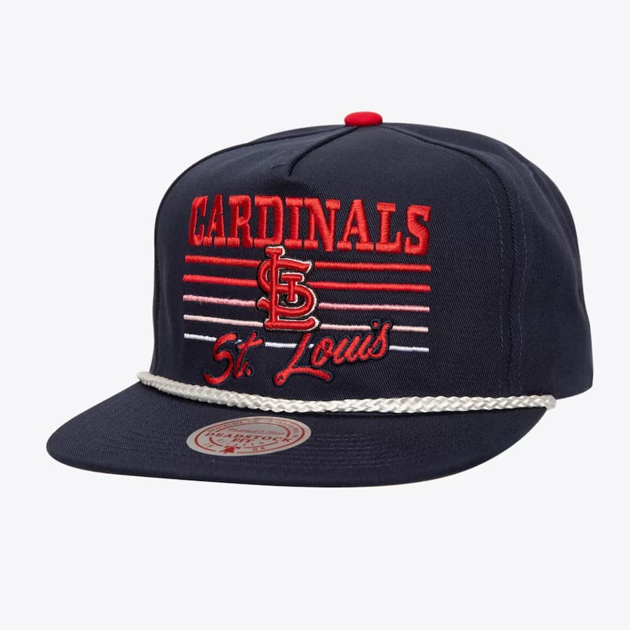 Бейсболка Mitchell & Ness Navy St. Louis Cardinals Radiant Lines Deadstock Snapback Hat