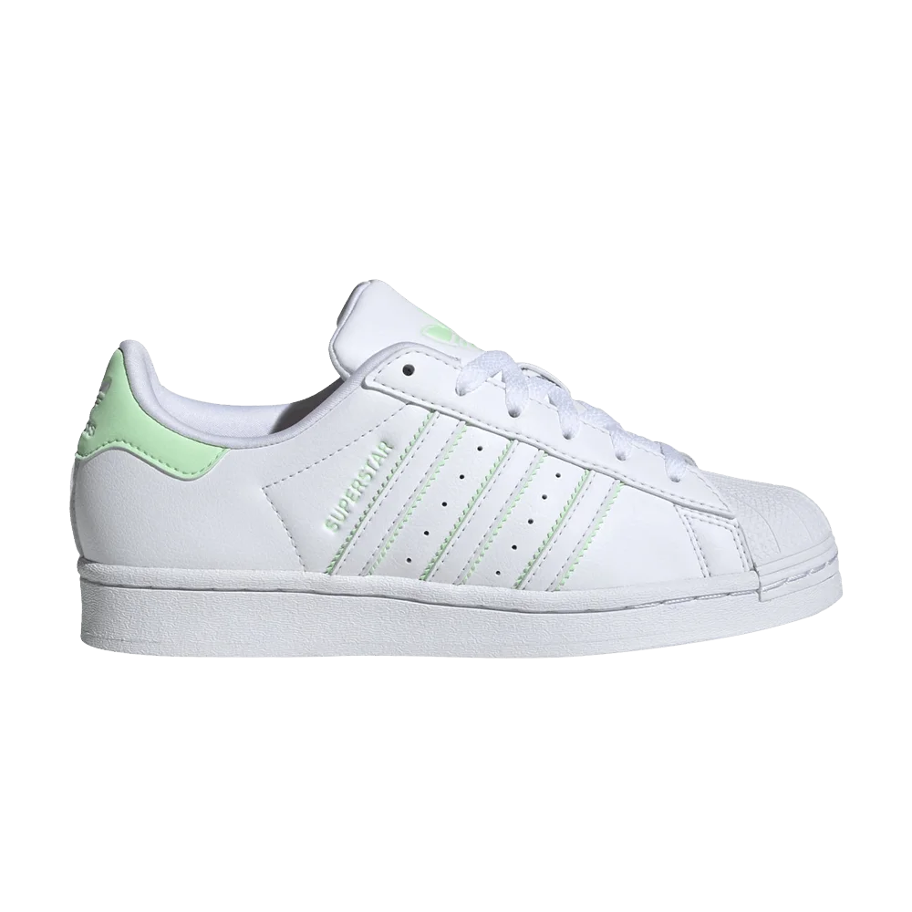 Кроссовки Adidas Superstar K 'White Semi Green Spark'