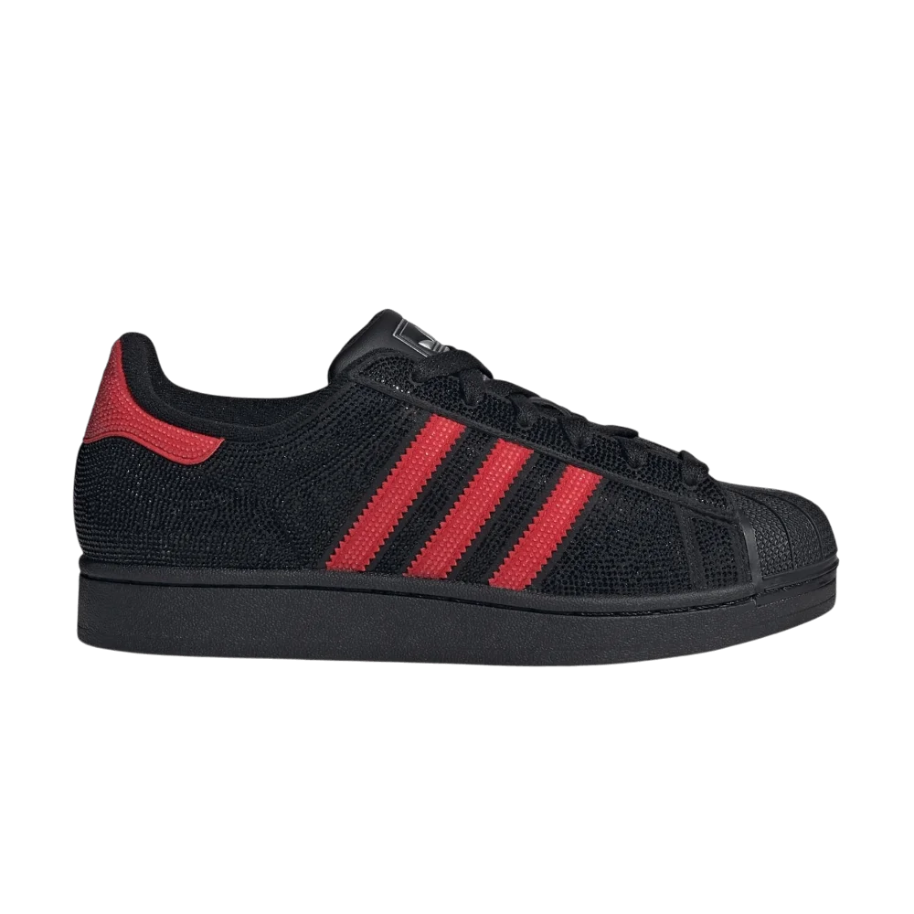 Кроссовки adidas Wmns Superstar II 'Rhinestone Black Better Scarlet'