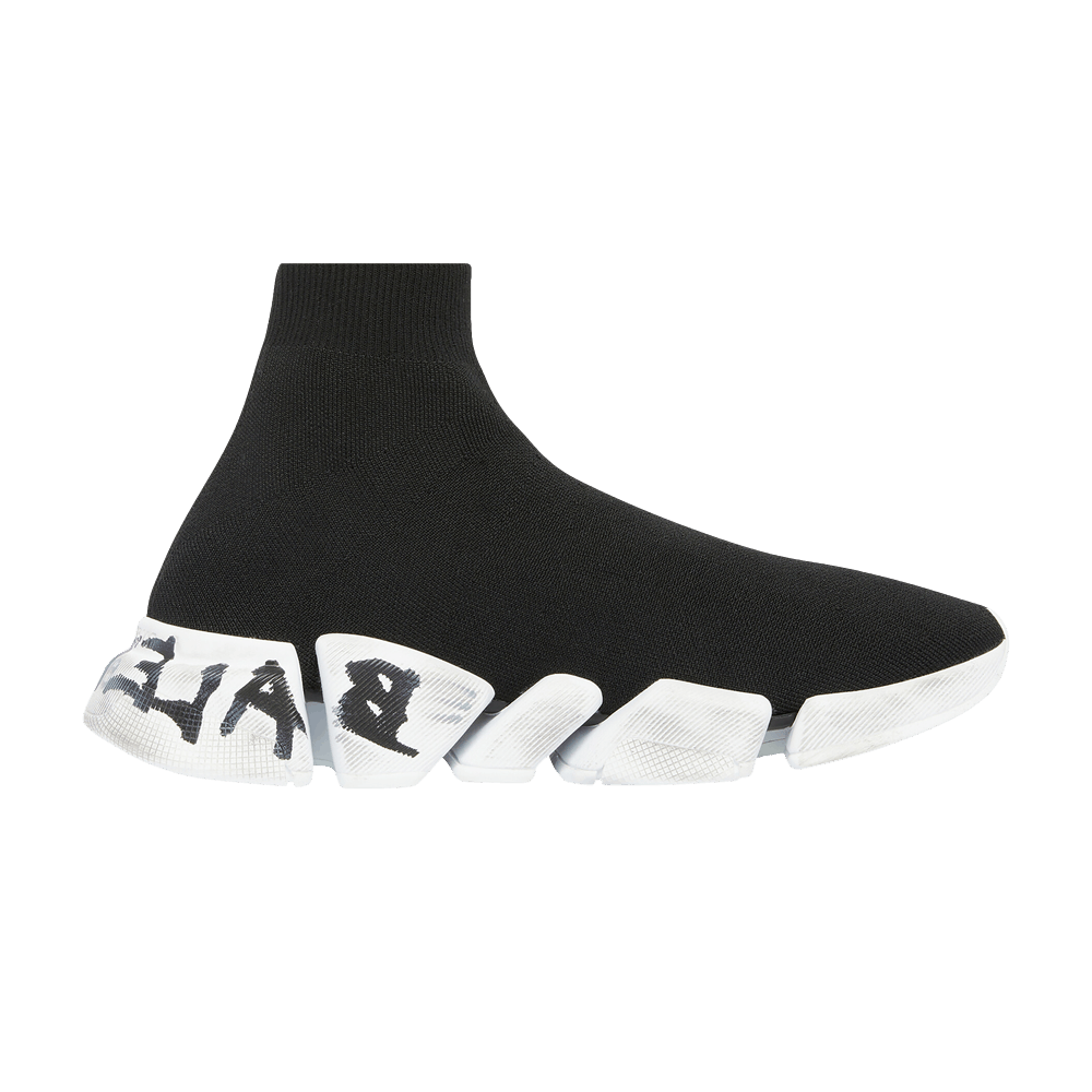 Кроссовки Balenciaga Wmns Speed 2.0 Sneaker 'Worn-Out Graffiti - Black White'