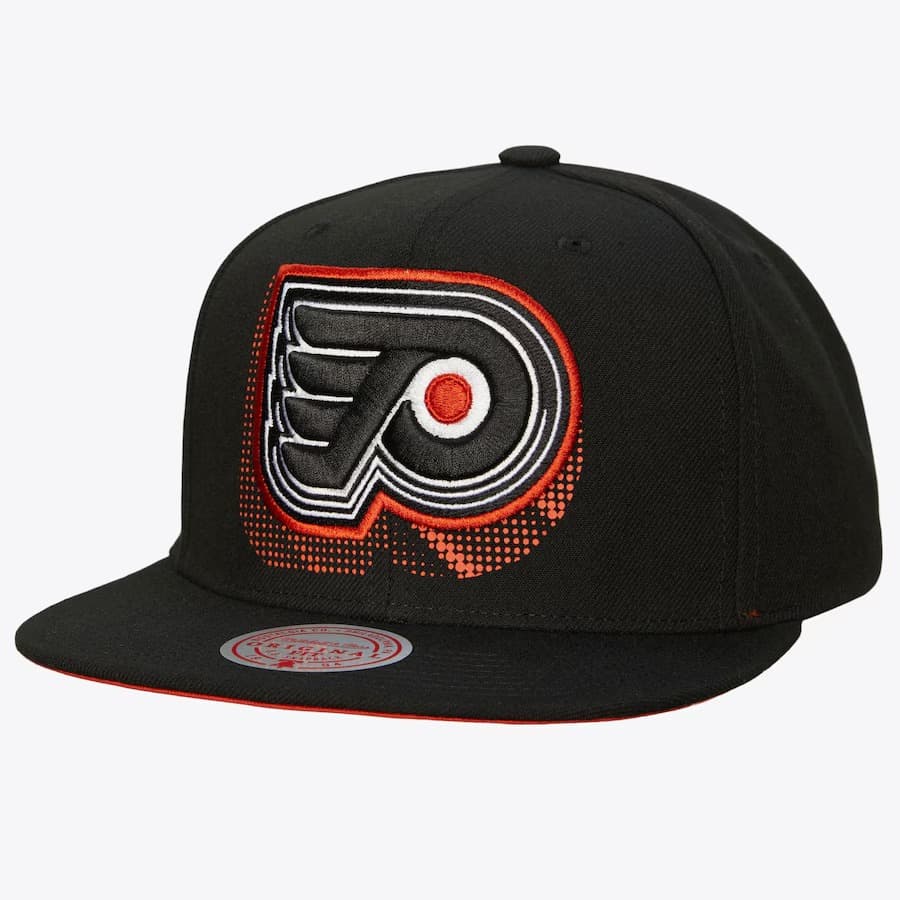 Бейсболка Mitchell & Ness Black Philadelphia Flyers Big Face 7.0 Vintage Snapback Hat
