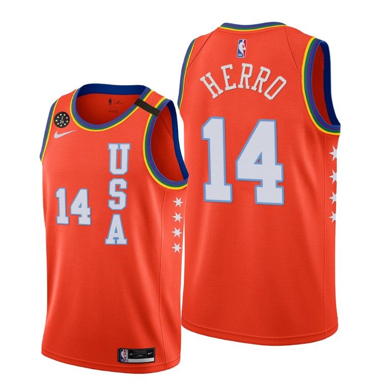 Баскетбольная джерси 2020 Miami Heat Tyler Herro #14 NBA Rising Star USA Team Orange